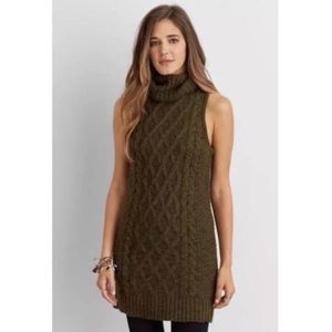 American Eagle wool blend sleeveless turtleneck tunic dress sz L women like new